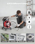 Drain Cleaner Machine 15m Manual Sewer Snake Auger 50-150mm Pipes