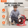 Drain Cleaner Machine Auger 50FT 1/2in Manual Feed 4 Cutters