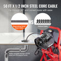 Drain Cleaner Machine Auger 50FT 1/2in Manual Feed 4 Cutters