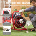 Drain Cleaner Machine Auger 50FT 1/2in Manual Feed 4 Cutters