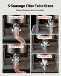 Manual Sausage Stuffer 10L Dual-Speed Stainless Steel 5 Tubes