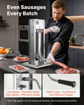 Sausage Stuffer 5L Vertical Dual-Speed Stainless Steel 5 Tubes