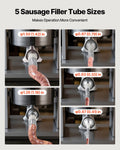 Sausage Stuffer 5L Vertical Dual-Speed Stainless Steel 5 Tubes