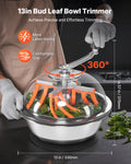 Bud Leaf Bowl Trimmer 335mm Manual Stainless Steel Blades