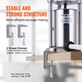 Sausage Stuffer 2L Vertical Manual Machine 304 Stainless Steel 2 Tubes