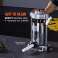 Sausage Stuffer 2L Vertical Manual Machine 304 Stainless Steel 2 Tubes