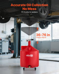 68L Waste Oil Drain Tank Portable Fluid Drainer with Wheels Red