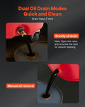 68L Waste Oil Drain Tank Portable Fluid Drainer with Wheels Red