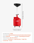 68L Waste Oil Drain Tank Portable Fluid Drainer with Wheels Red