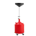 68L Waste Oil Drain Tank Portable Fluid Drainer with Wheels Red