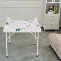 Mahjong Table 4 Player Square Folding 90x90cm White Domino Game