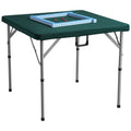 Mahjong Table Fold 4 Player 144PCS Tiles Dice Portable Green Tabletop