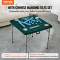 Mahjong Table Fold 4 Player 144PCS Tiles Dice Portable Green Tabletop