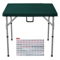 Mahjong Table Fold 4 Player 144PCS Tiles Dice Portable Green Tabletop