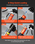 Grease Gun 8000 PSI High Pressure 0.4L Pistol Grip Kit Hose Nozzle
