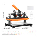 Leather Cutting Machine, 7.1 x 3.9 in Embossing Plate Manual Die Cutter, 0.47 in Pressure Stroke Leather Embossing Machine, Dual Guide Shafts Die Cut Machine for Various of Materials
