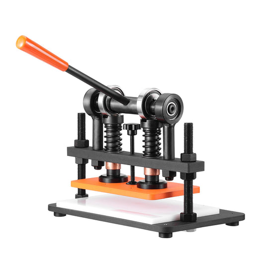 Leather Cutting Machine, 10.2 x 5.9 in Embossing Plate Manual Die Cutter, 0.47 in Pressure Stroke Leather Embossing Machine, Dual Guide Shafts Die Cut Machine for Various of Materials