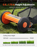 Push Reel Lawn Mower 40cm 5-Blade Adjustable Grass Catcher