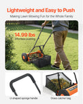 Push Reel Lawn Mower 40cm 5-Blade Adjustable Grass Catcher