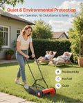 Push Reel Lawn Mower 40cm 5-Blade Adjustable Grass Catcher