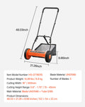 Push Reel Lawn Mower 40cm 5-Blade Adjustable Grass Catcher