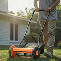 Push Reel Lawn Mower 40cm 5-Blade Adjustable Grass Catcher