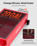Oil Drain Pan 75.7L Capacity Manual Pump 2.2m Hose Red