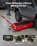 Oil Drain Pan 75.7L Capacity Manual Pump 2.2m Hose Red