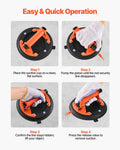 Vacuum Suction Cup 203mm 195kg Tile Granite Lifter 2-Pack