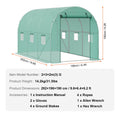 Walk-in Tunnel Greenhouse 9.58x6.43x6.23ft Galvanized Frame
