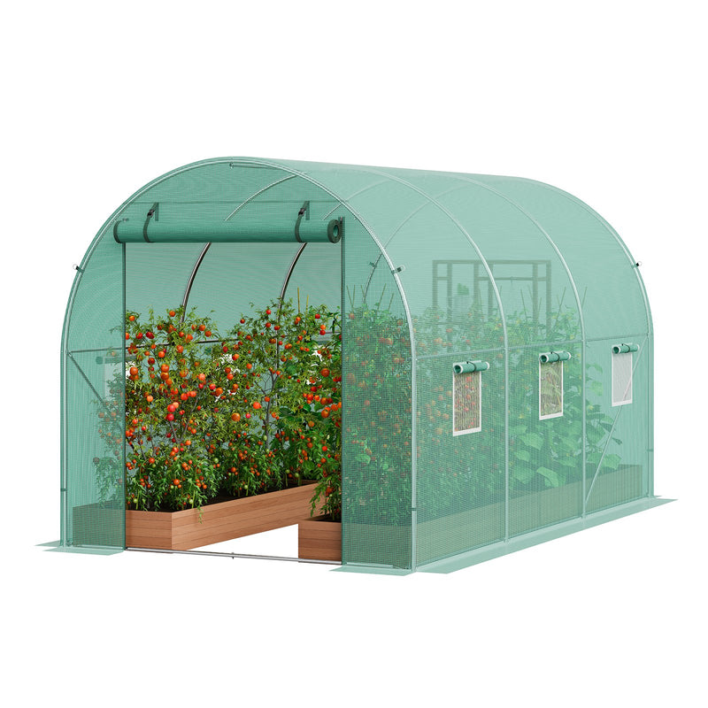 Walk-in Tunnel Greenhouse 11.32x6.4x6.3ft Galvanized Frame