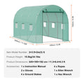 Walk-in Tunnel Greenhouse 11.32x6.4x6.3ft Galvanized Frame
