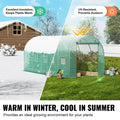 Greenhouse Tunnel 14.6x6.36x6.3ft Galvanized Steel PE Cover