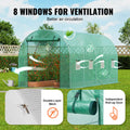 Greenhouse Tunnel 14.6x6.36x6.3ft Galvanized Steel PE Cover