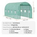 Greenhouse Tunnel 14.6x6.36x6.3ft Galvanized Steel PE Cover