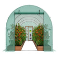 Greenhouse Tunnel 14.6x6.36x6.3ft Galvanized Steel PE Cover