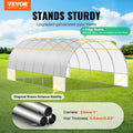 Tunnel Greenhouse 19.4x9.7x6.5ft Hoop House White PE Cover Roll-up Door
