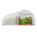 Tunnel Greenhouse 19.4x9.7x6.5ft Hoop House White PE Cover Roll-up Door