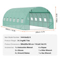 Walk-in Tunnel Greenhouse 19.4x9.7x6.5ft Steel Frame PE Cover