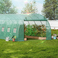 Walk-in Tunnel Greenhouse 19.4x9.7x6.5ft Steel Frame PE Cover