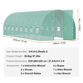 Walk-in Tunnel Greenhouse 27.38x9.5x7.38ft Galvanized PE