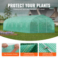 Greenhouse Tunnel 29.5x9.8x6.6ft Hoop House Peaked Roof Galvanised Steel
