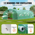 Greenhouse Tunnel 29.5x9.8x6.6ft Hoop House Peaked Roof Galvanised Steel