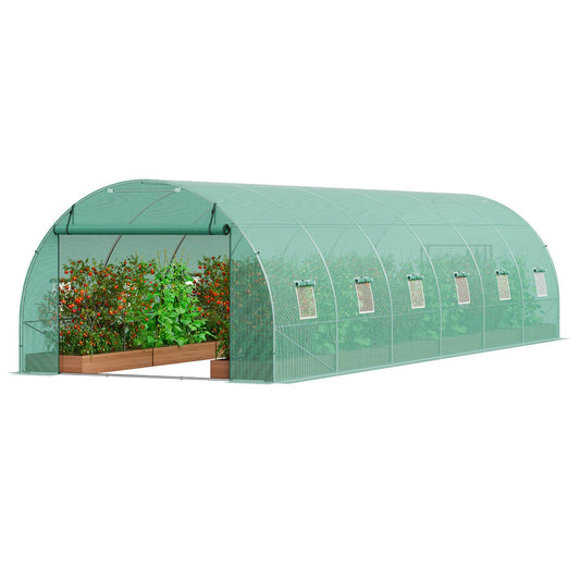 Walk-in Tunnel Greenhouse 29.2x9.7x6.5ft Galvanized PE Green