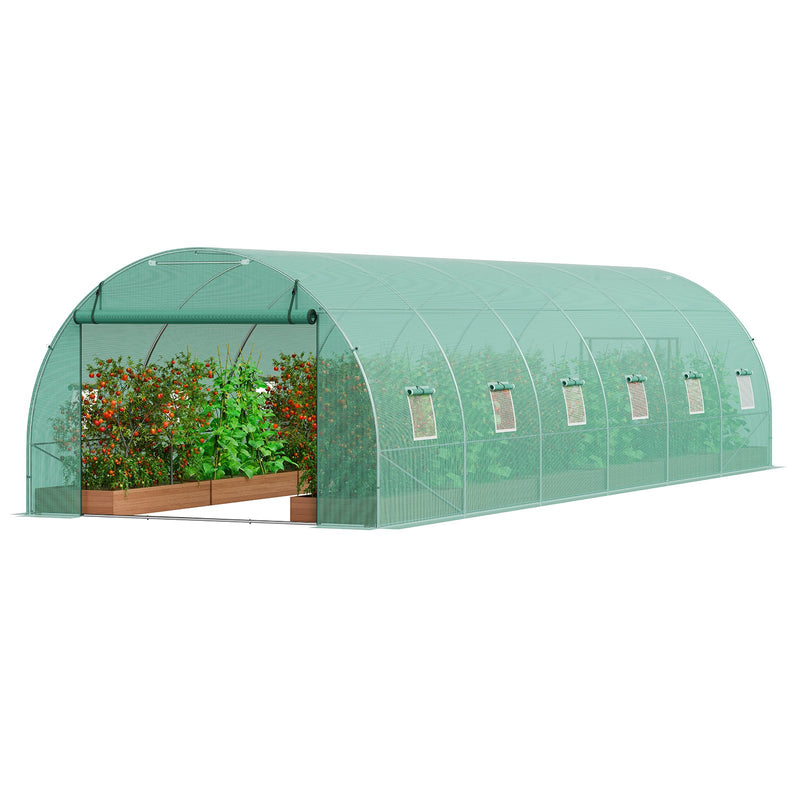 Walk-in Tunnel Greenhouse 29.2x9.7x6.5ft Galvanized PE Green