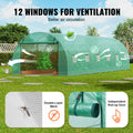 Walk-in Tunnel Greenhouse 29.2x9.7x6.5ft Galvanized PE Green