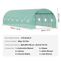Walk-in Tunnel Greenhouse 29.2x9.7x6.5ft Galvanized PE Green