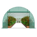Walk-in Tunnel Greenhouse 29.2x9.7x6.5ft Galvanized PE Green