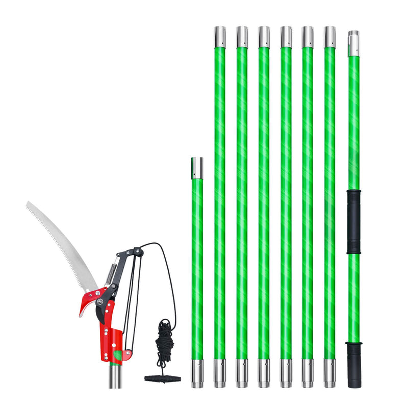 Manual Pole Saw 118-809cm Extendable Tree Pruner Fiberglass Handle