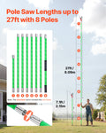 Manual Pole Saw 118-809cm Extendable Tree Pruner Fiberglass Handle
